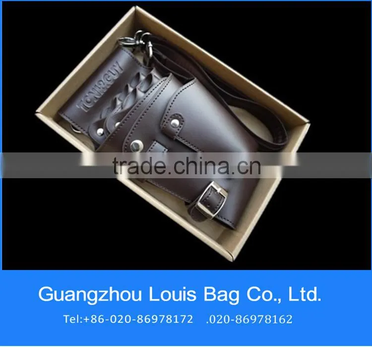 2015 factory customized barber waist bag,barber waist case,barber leather waist bag