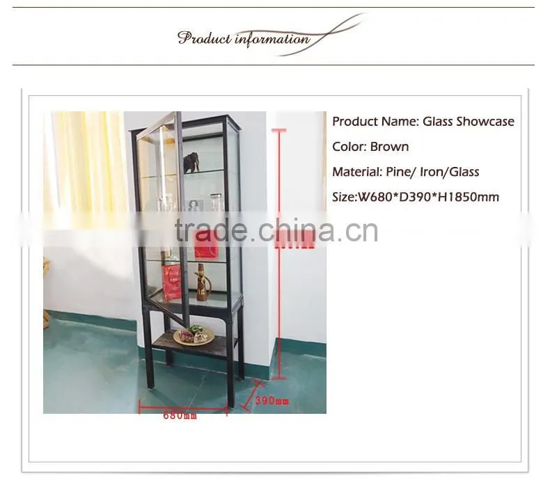 Chian Cheap Wholesale Antique Wine Glass Display Showcases