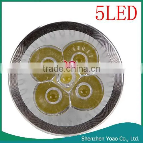 GU5.3 MR16 5x1W 12V 500LM 6000k White Light LED Sport Light