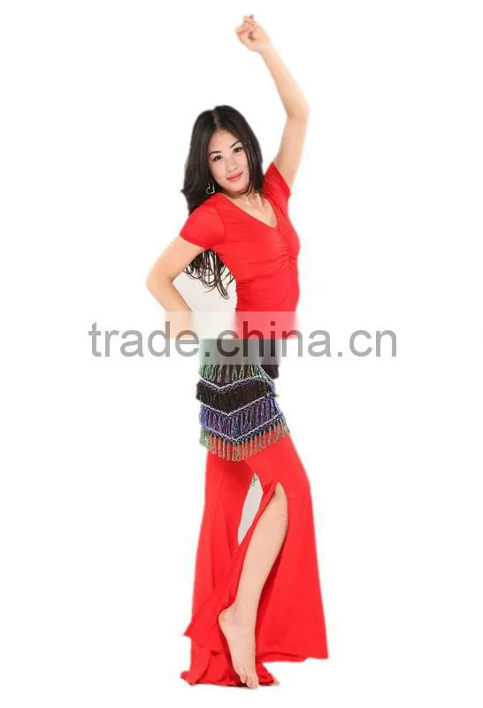 SWEGAL wholesale 8 colors practice belly dance costume,dance training gauze costume set