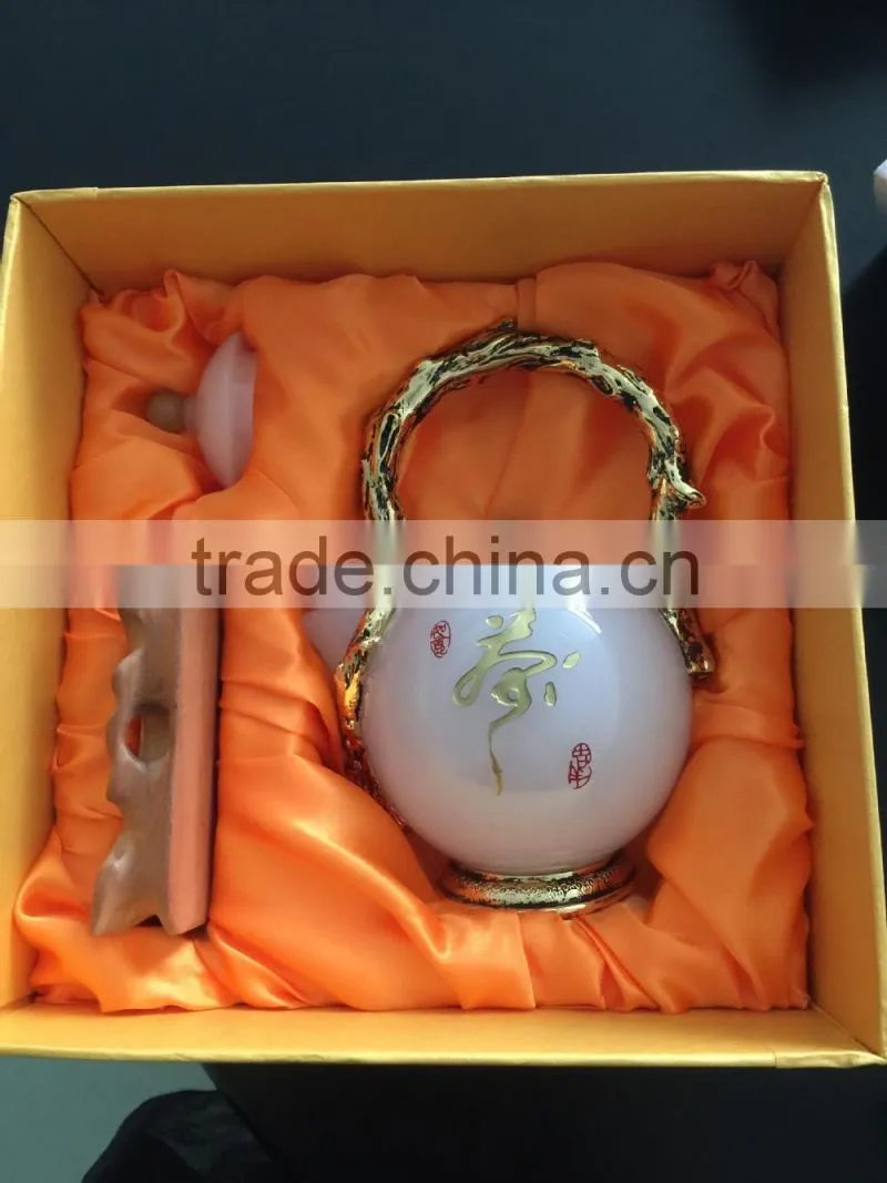 Bottle gourd teapot, White Glass Teapot