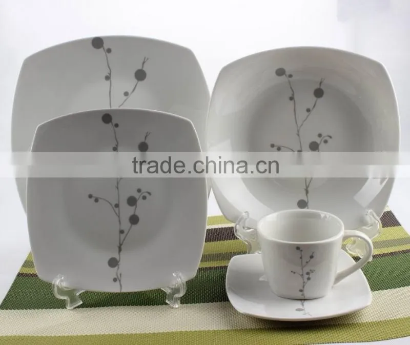 20 pcs ceramic square dinner set,ceramic houseware