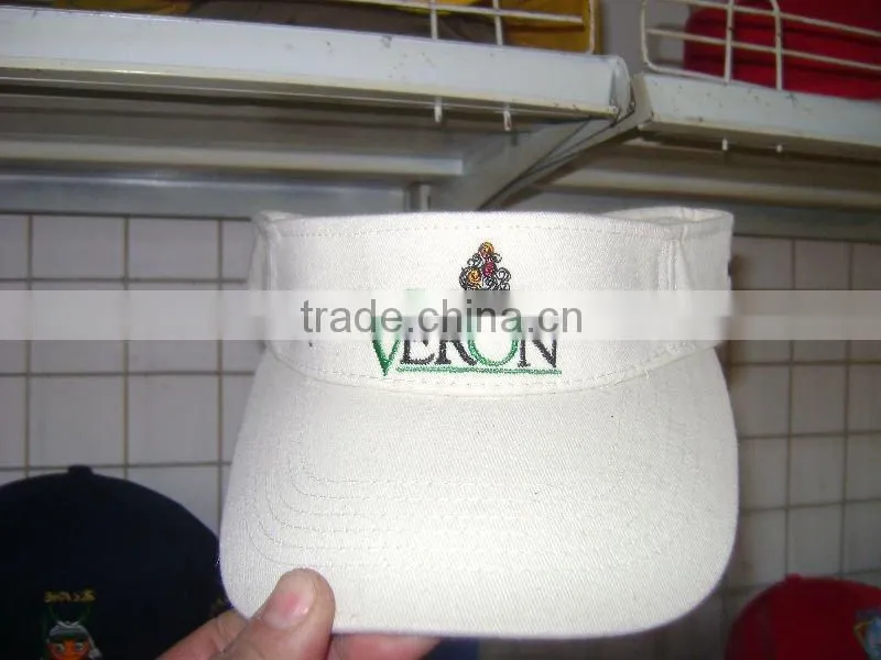 100% cotton golf visor with printed logo