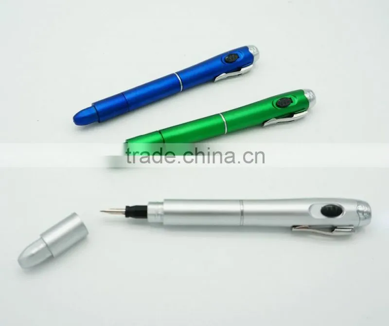 Customized Logo Promotion 3 In 1 Metal Flashlight Laser Pen For Christmas Gift