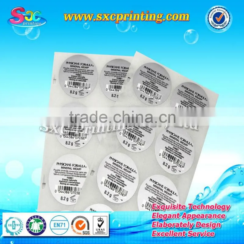 Factory supply clothes and jewelry barcode label