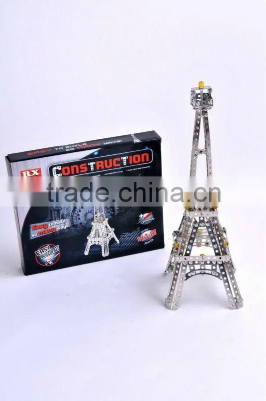 Mini metal models Eiffel Tower with tools alloy educational blocks JS2703556