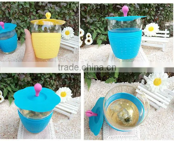 Dongguan Tufeng glass water bottle silicone sleeve with lid