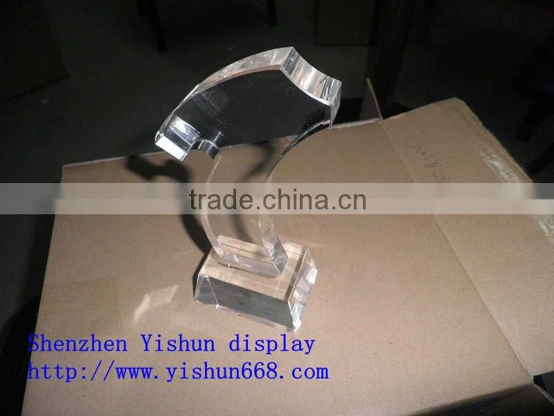 Custom acrylic trophy award with stand