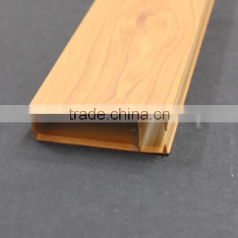 Corrosion Resistance Wood Grain Suspended Metal Linear Ceiling Aluminum Square Tube Screen Tiles
