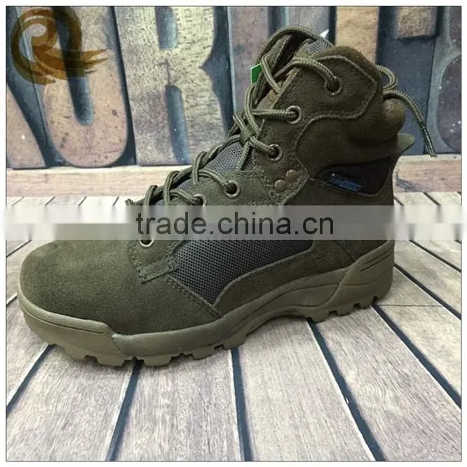 Wholesale Leather khaki outdoor waterproof ankle army military tactical boots
