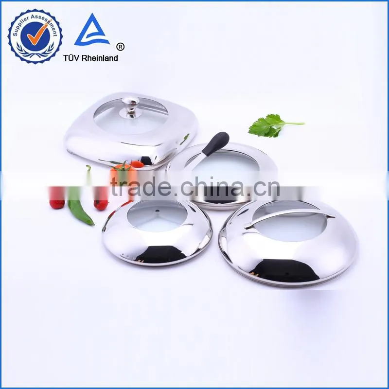 T- type glass lid with one steam hole and knob hole