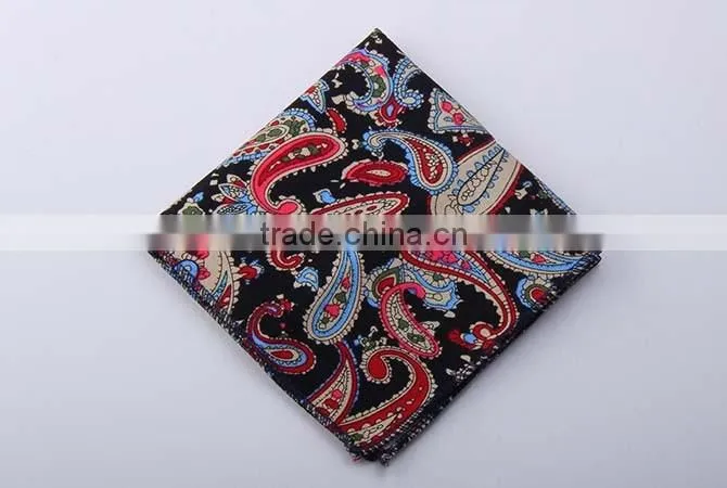Paisley Pattern Pocket Square,100% Cotton Pocket Square
