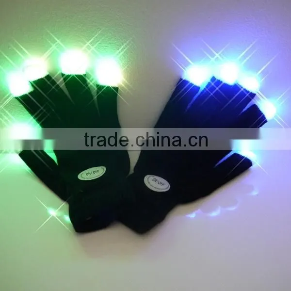 2016 fashion halloween led gloves,novelty light up white gloves