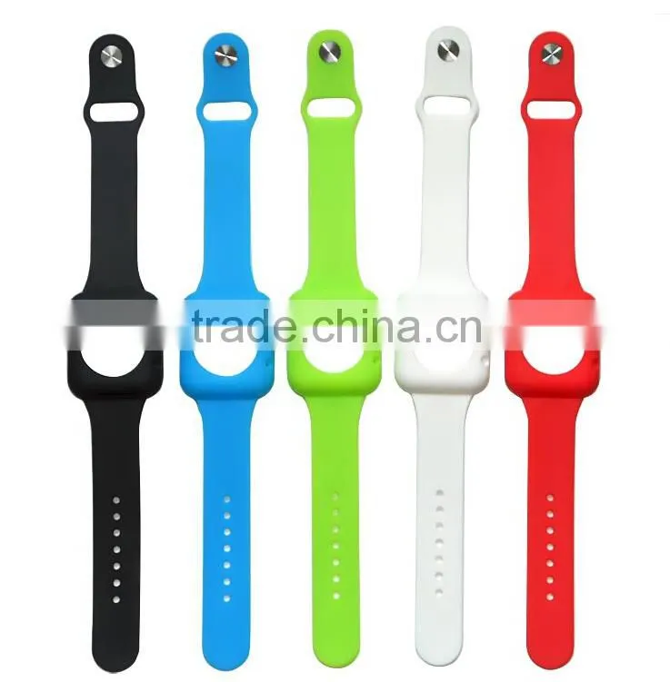Silicone Replacement Strap Bracelet Watch Band Fitness Adjustable With Built-in Watch Frame Cover Case for Apple Watch & Sport