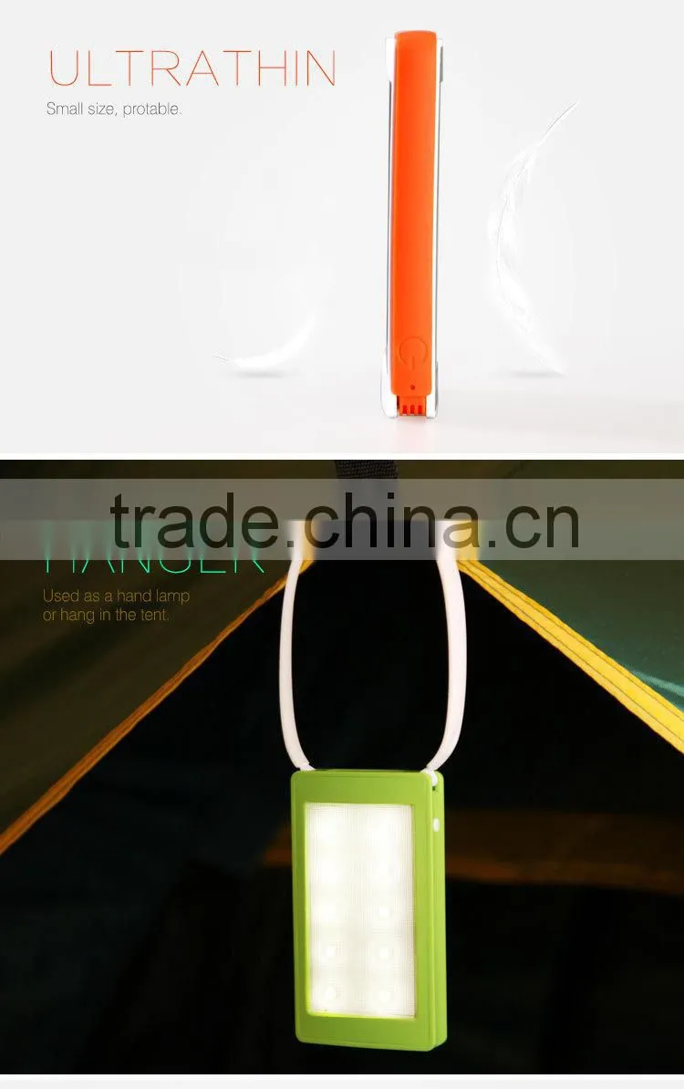Best Rechargeable LED Flat Camp Tent , Solar Hanging Outdoor Flashlight Torch