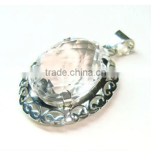 Semi precious gemstone jewelry 925 silver citrine pendant