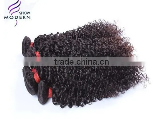 Red Color Big Curly non- Remy Hair Weaving Indian Weave Hair