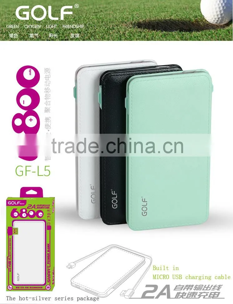 Hot selling Custom Logo 5000mAh Capacity Portable Power bank USB cable 5000mah power bank /universal portable power bank