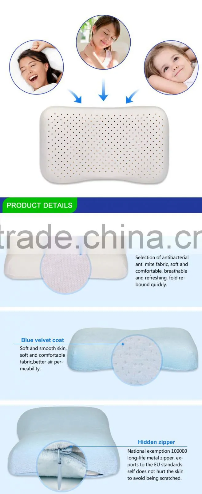 nature latex pillow/ good quality latex pillow CE certificate