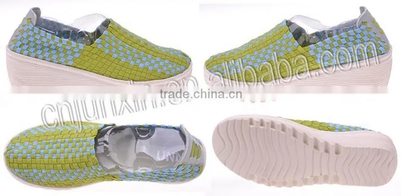2016 Ladies Wedge Woven Elastic Heating Shoes