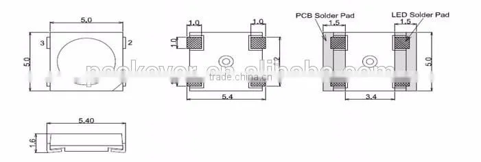 IC embedded SMD5050 RGB color WS2812B LED diode, WS2812B LED chip