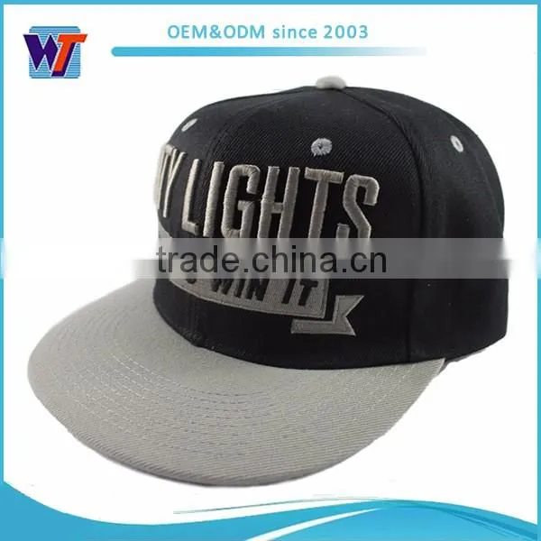 Design your own new product flat bill 6 panel snapback hat