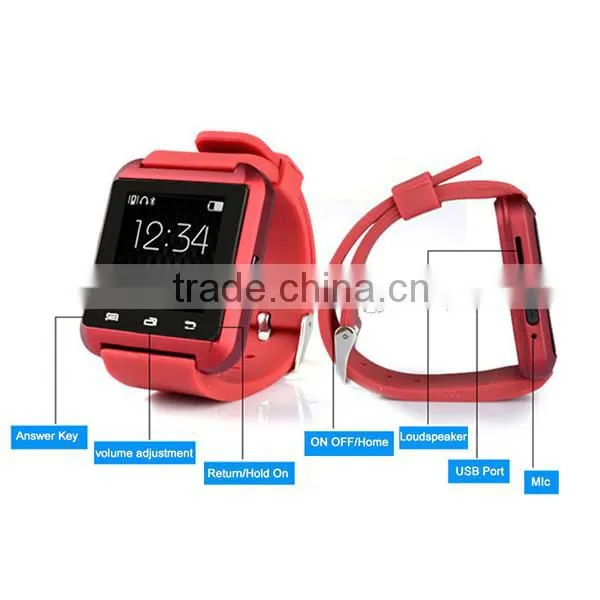 Smart IOS Android U8 Watch Phone 3G Wifi for Samsung for iPhone for HTC Red