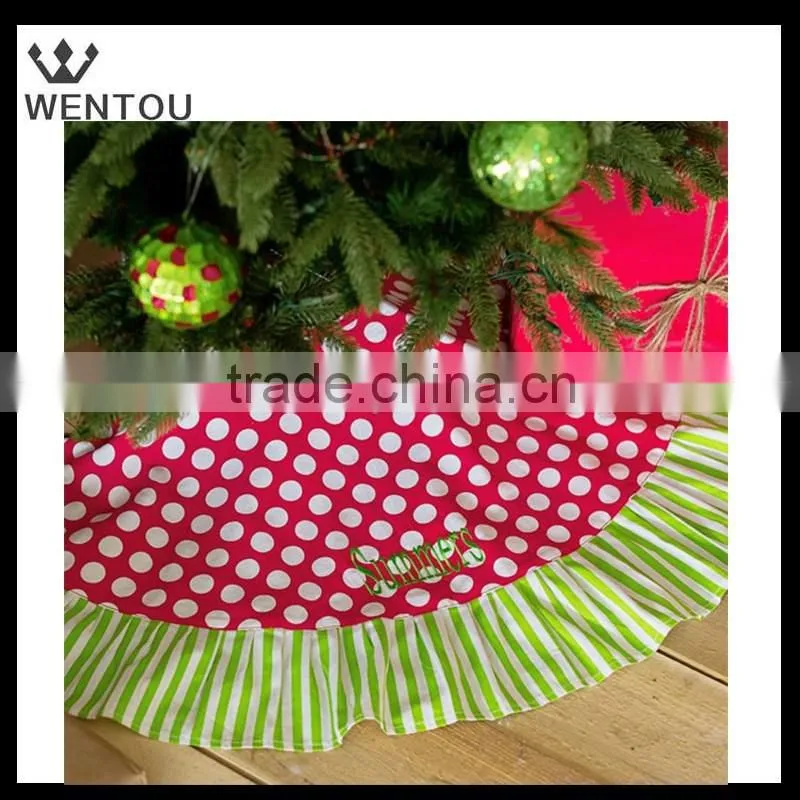 Personalized Monogrammed Burlap plaid Tree Skirt