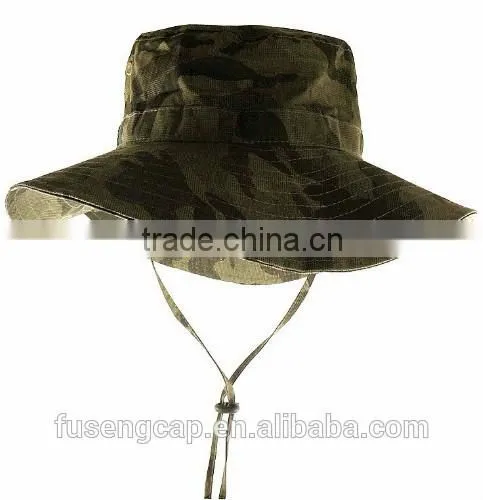 100% cotton camouflaged multi panel bucket cap fisherman hat fishing cap