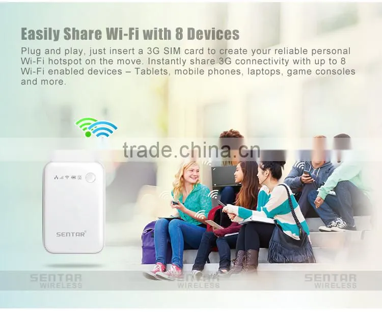 Built-in 5200mAh Li-ion Battery With Power Bank Function 3G Wifi Router