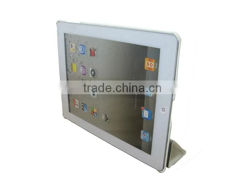 For ipad2 case smart,companion smart cover crystal white pc hard case