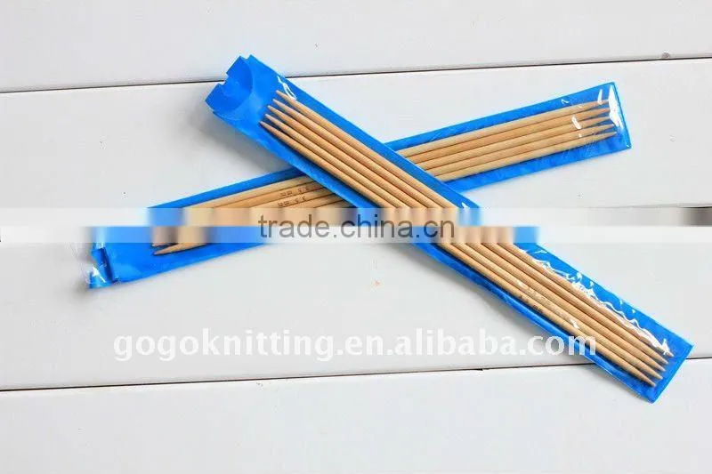 Double pointed bamboo knitting needles