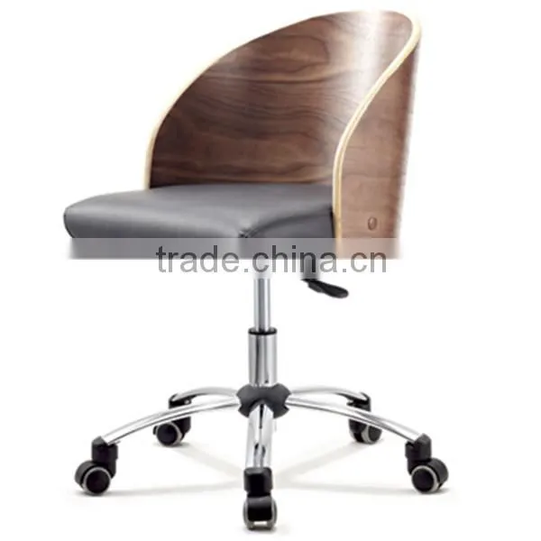 Modern Home Walnut Wood Furniture Plywood Leather Office Dining Chair HY2006