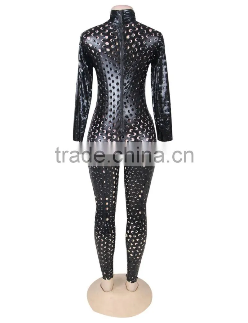 Wholesale and retail very good quality cheap black leather bodysuit