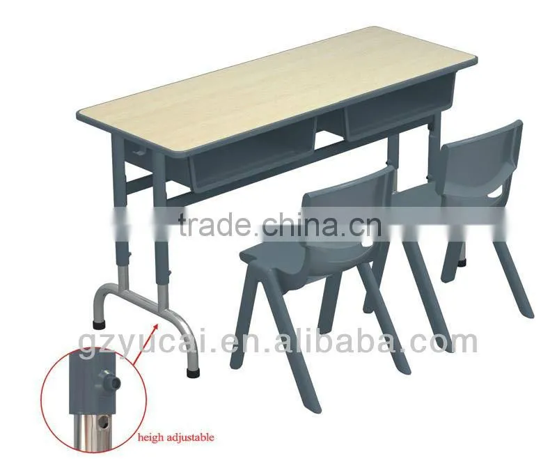 Adjustable european double school desk