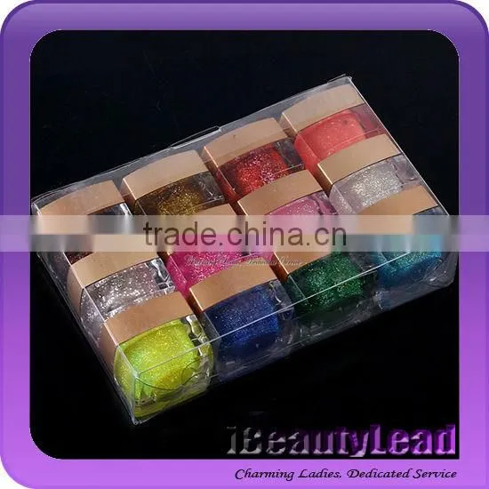 2013 Glitter UV gel nail uv gel with 12 colors