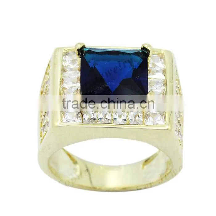 Wholesale 925 silver 14k yellow gold men ring
