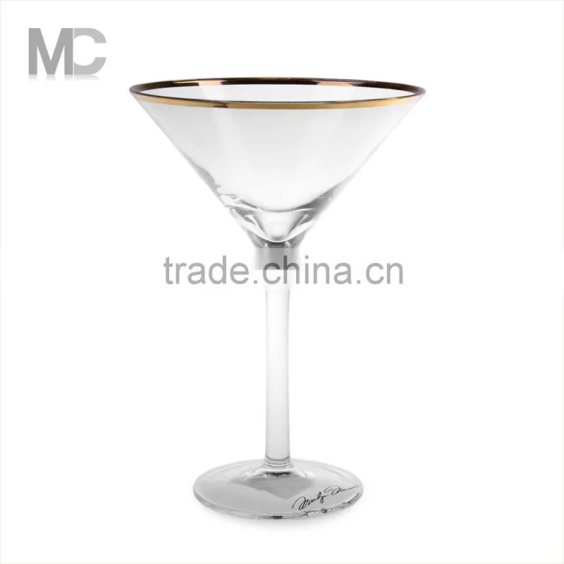 Handmade Fancy Martini with gold sliver rim