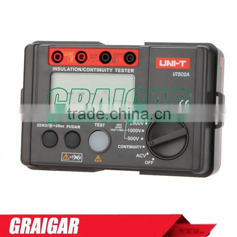 2500V Digital Insulation Resistance Meter Tester Megohmmeter Highly Voltmeter Continuity Tester w/LCD Backlight UNI-T UT502A