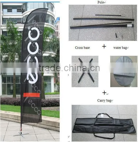 Hot sell custom decorative feather flag free standing with poles for sale