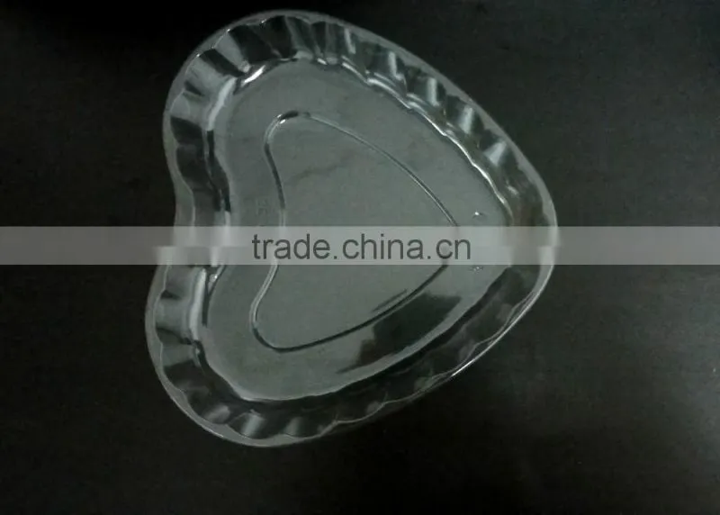 High quality plastic fruit plate heart type snack container