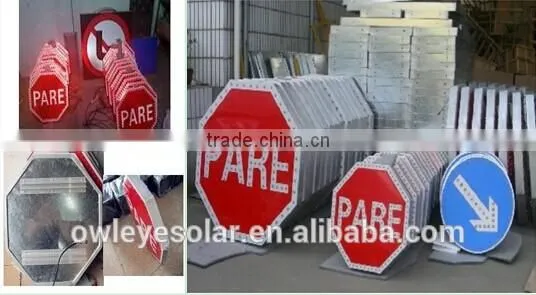 traffic safety LED flash solar warning sign