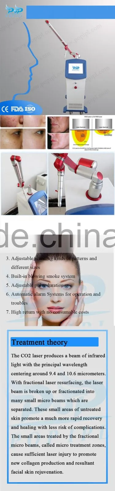 Vaginal Laser Fractional China Factory Resurfacing co2 laser Fractional resurfacing CO2 laser