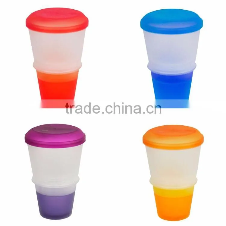 Good Quality 2 in 1 Take It To Go Container Milk Cereal To Go Pp Plastic Cup