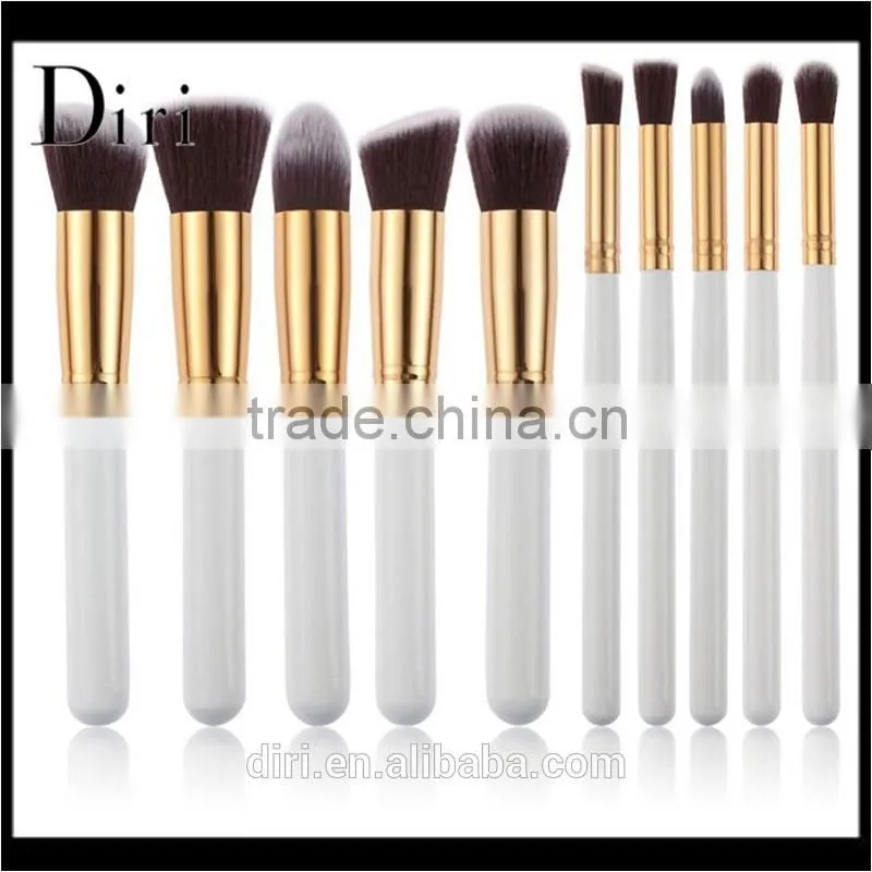 Best Selling acrylic handle 10 pcs Makeup Brush Set Blending Eyeliner Eyelash Concealer