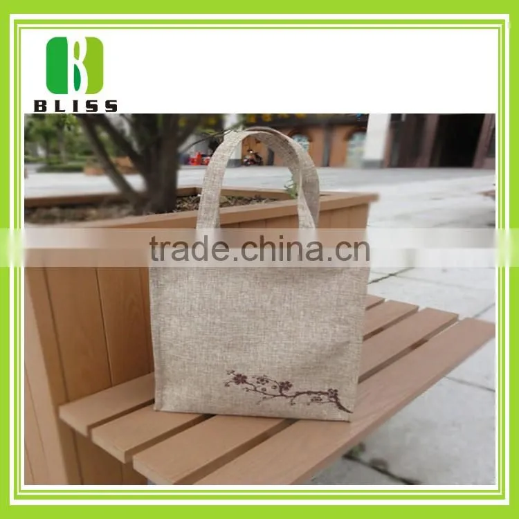 Customizable printed zipper cheap jute shopping bag wholesale