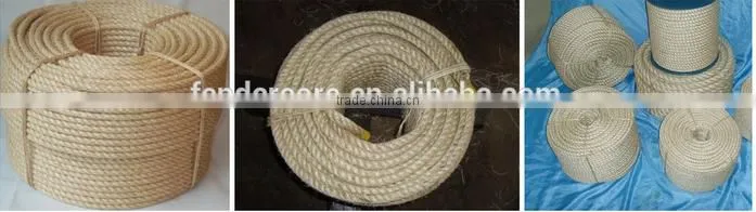 Hot sale 6mm twisted Sisal Rope,3 strands, nature sisal fiber price