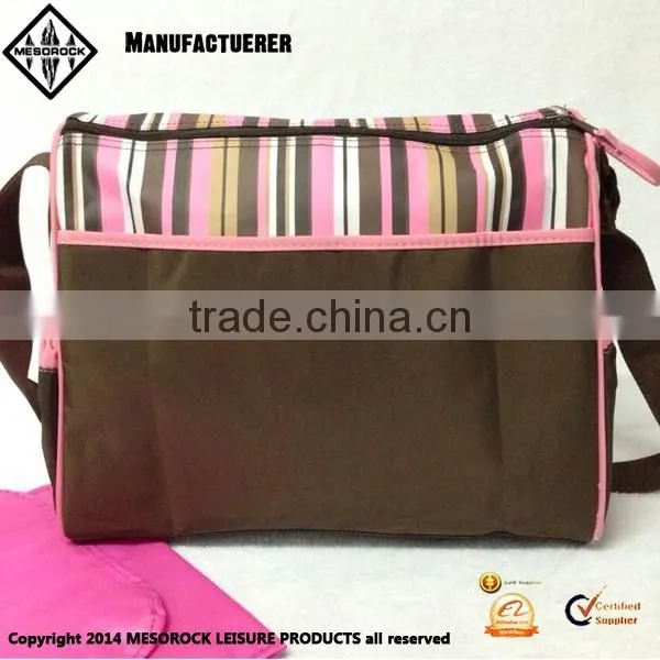 Fashion design wholesale multifunctional cotton custom mommy diaper bag