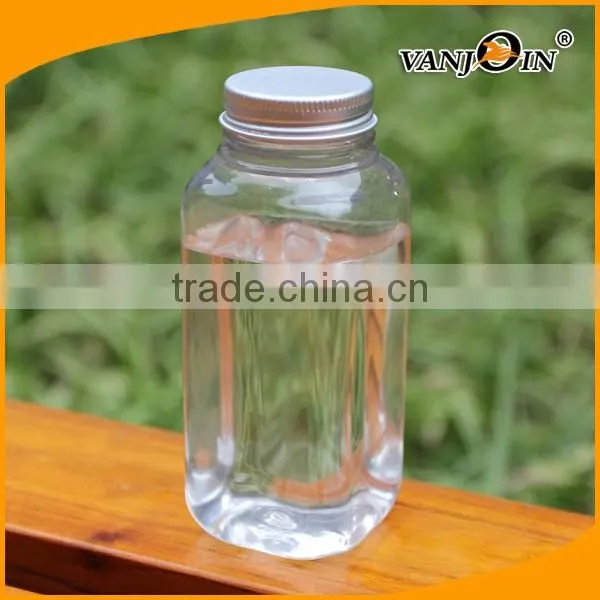 8 OZ Square PET Plastic Milk Bottle BPA Free