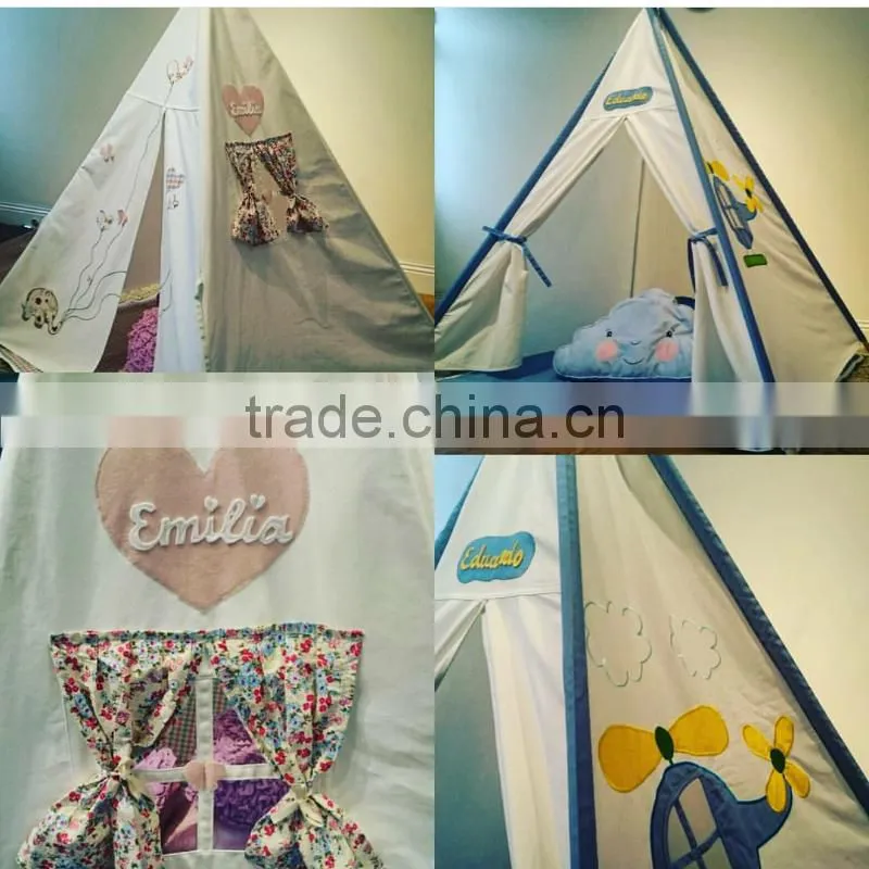 Promotional Customized indoor kids children play room canvas tienda tipi tent wholesale